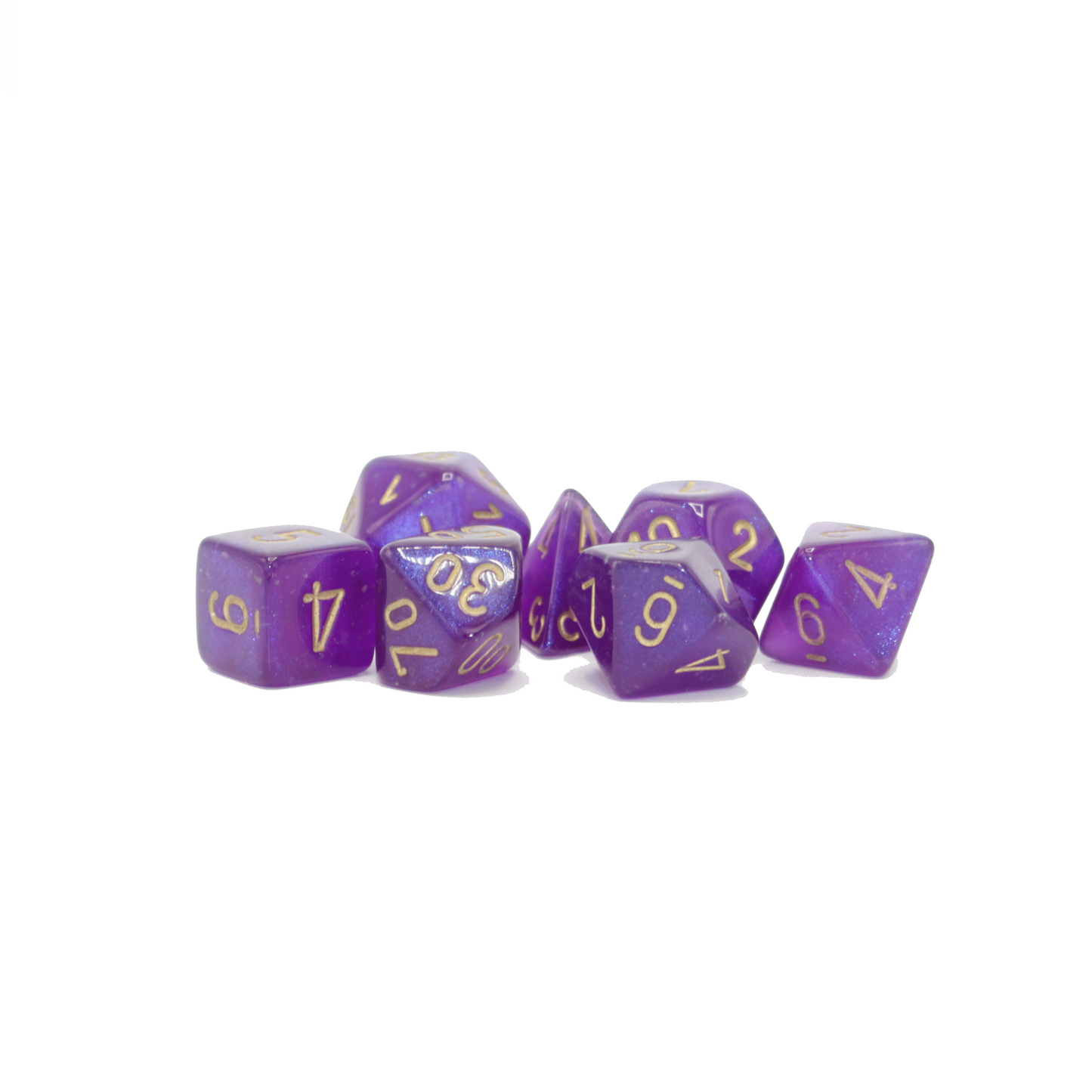 Borealis Luminary - Royal Purple and Gold Dice Set