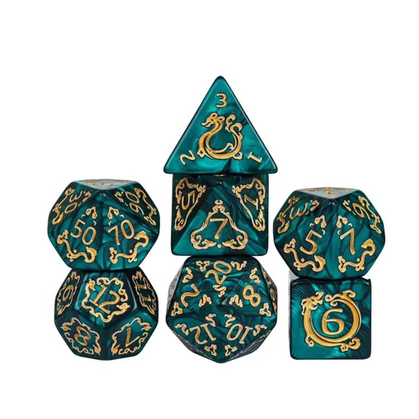 Dragon Tempest - Green Dice Set