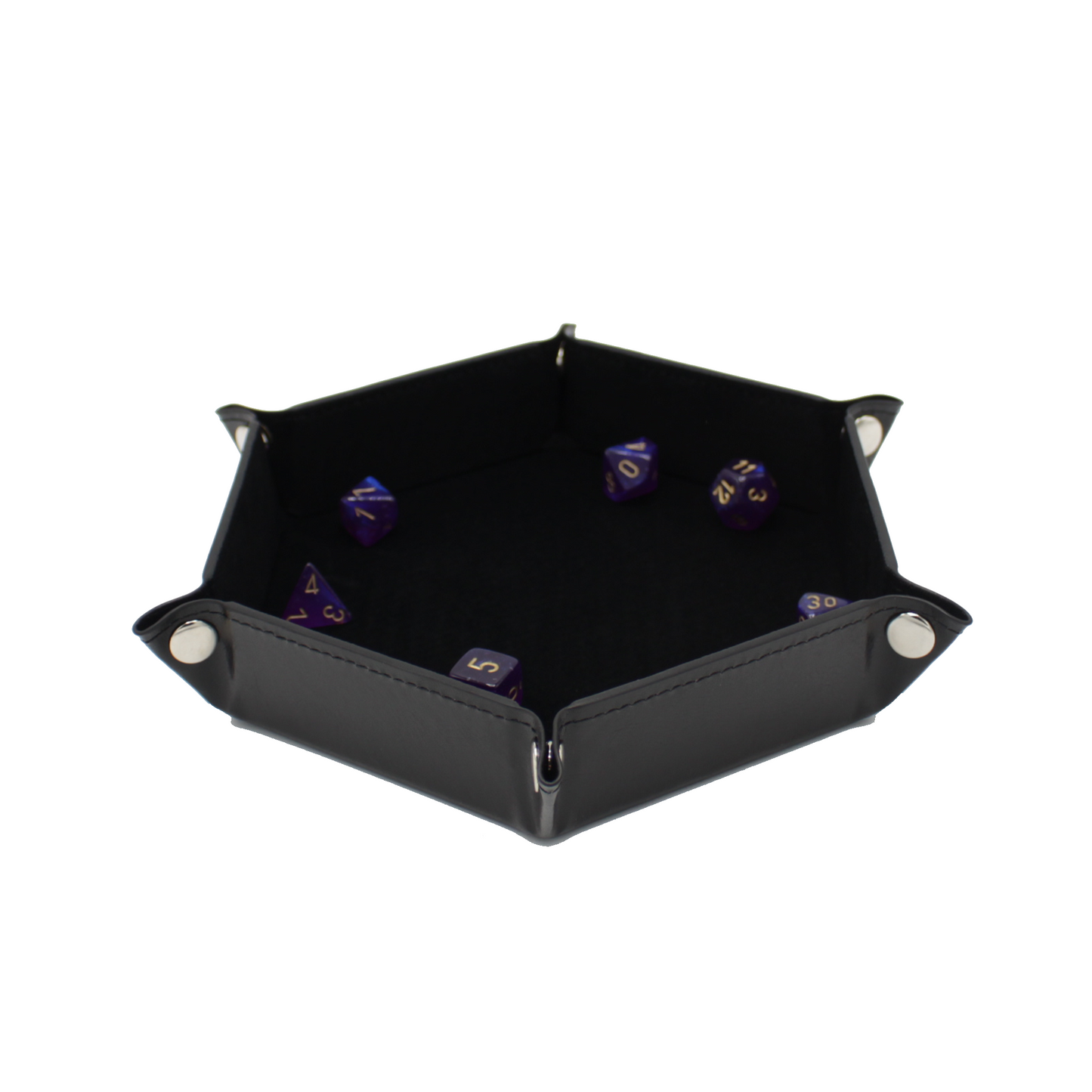 Hexagon Foldable Dice Tray - Black