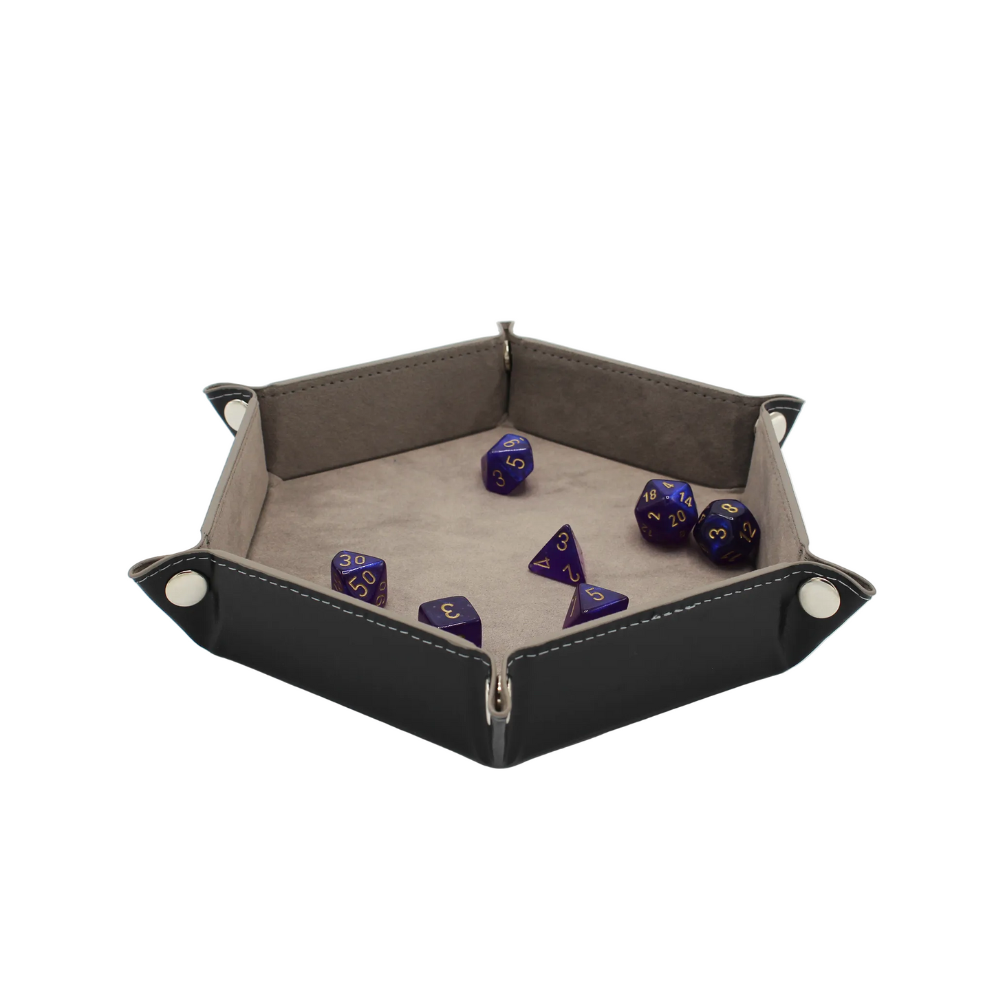 Hexagon Foldable Dice Tray - Grey