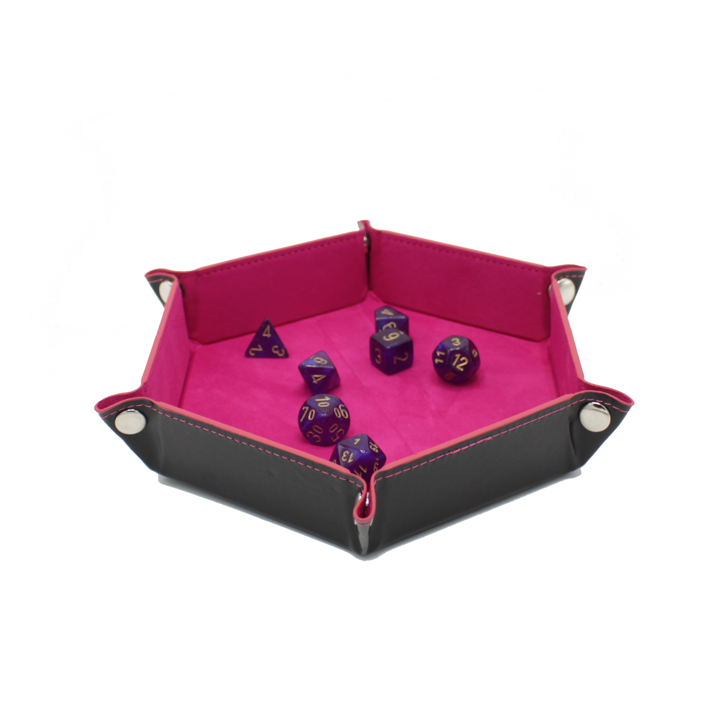 Hexagon Foldable Dice Tray - Magenta