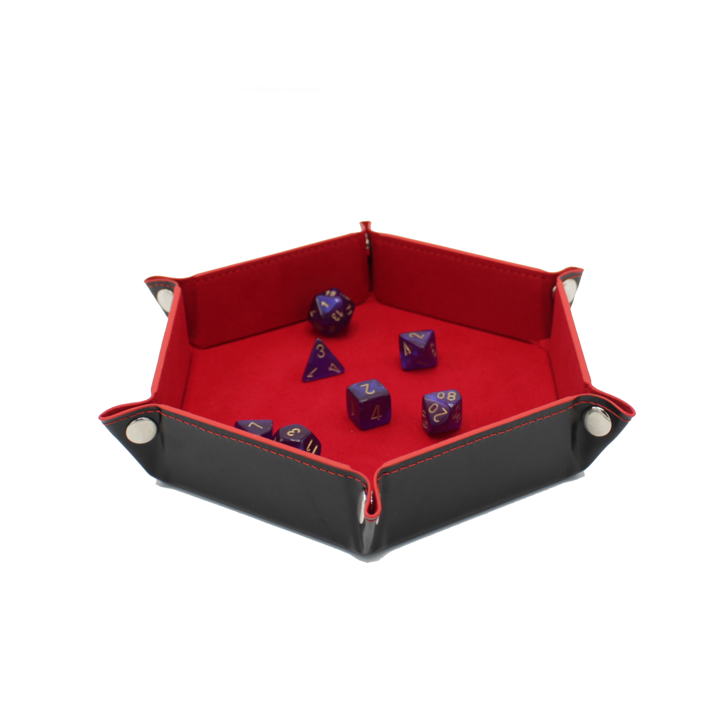 Hexagon Foldable Dice Tray - Red