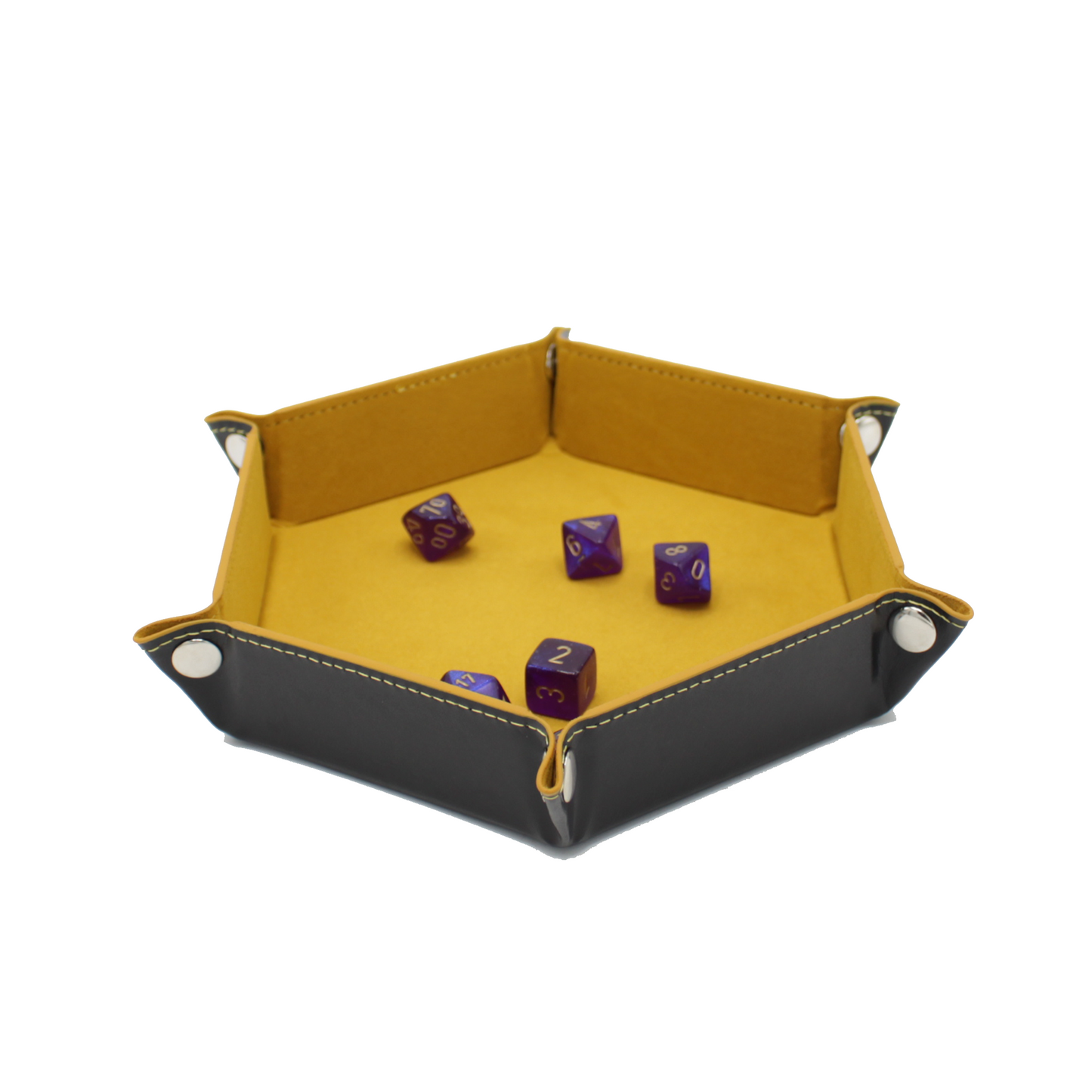 Hexagon Foldable Dice Tray - Yellow