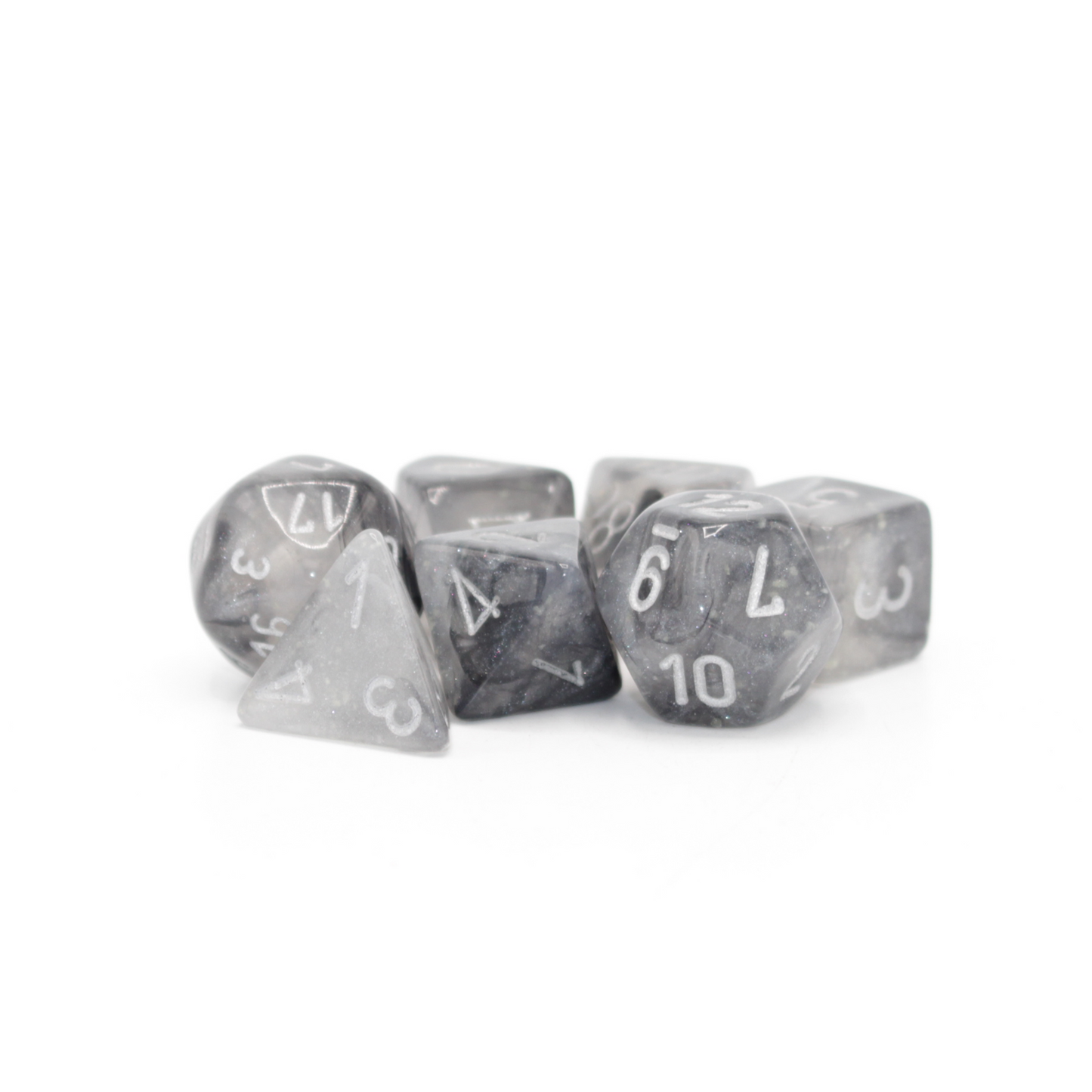 Borealis Luminary - Smoke and Silver Dice Set