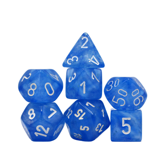 Borealis Luminary - Sky Blue and White Dice Set