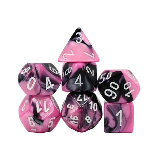Gemini - Black, Pink and White Dice Set