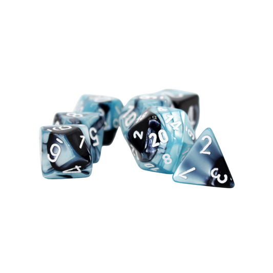 Gemini - Black, Shell and White Dice Set