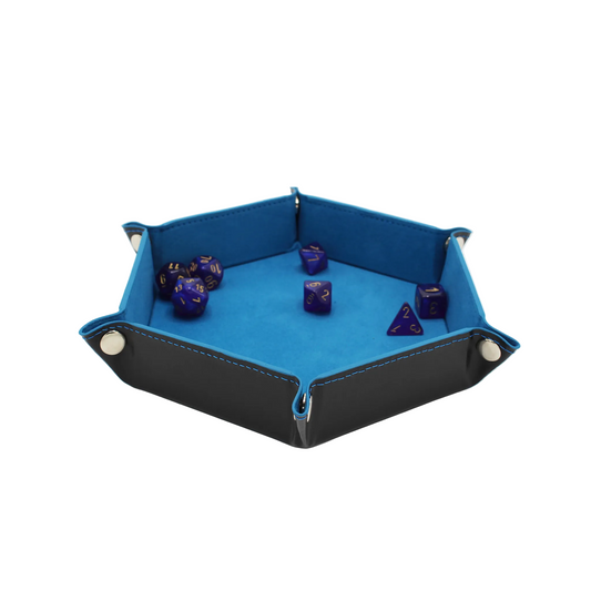 Hexagon Foldable Dice Tray - Blue