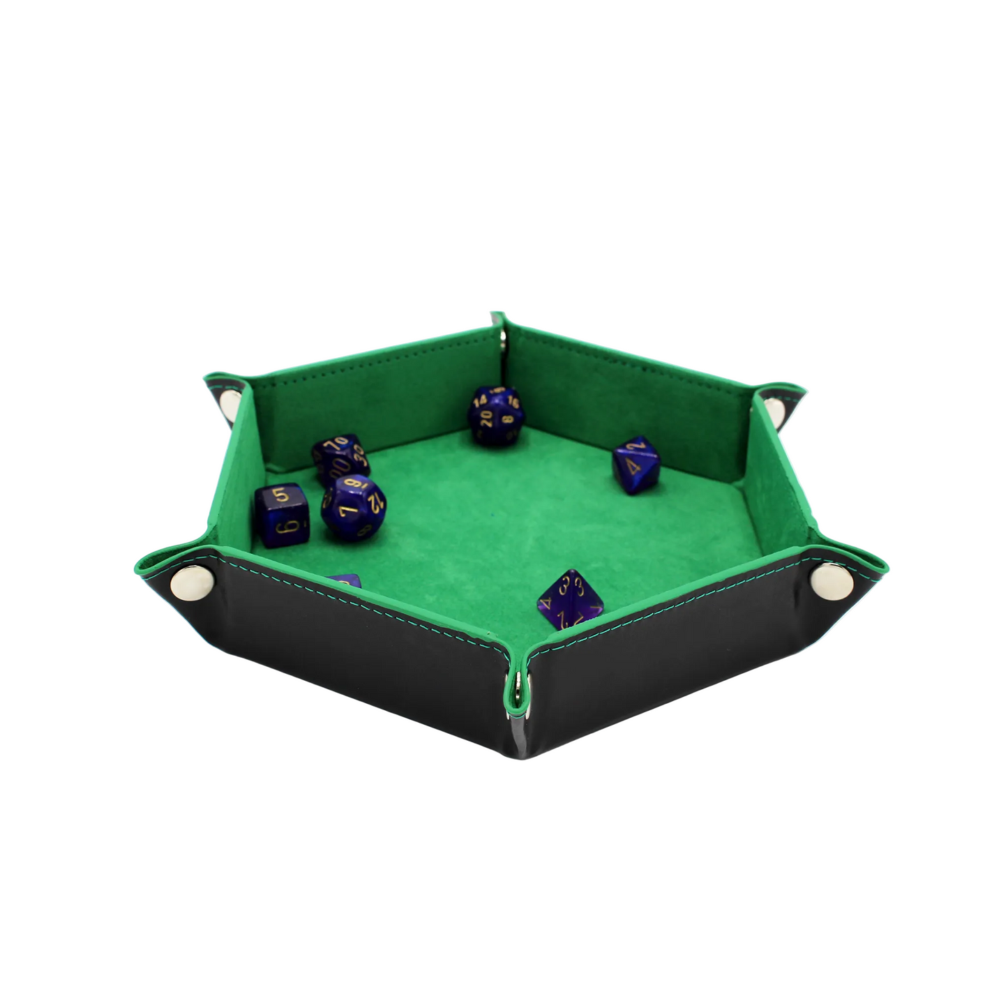 Hexagon Foldable Dice Tray - Green