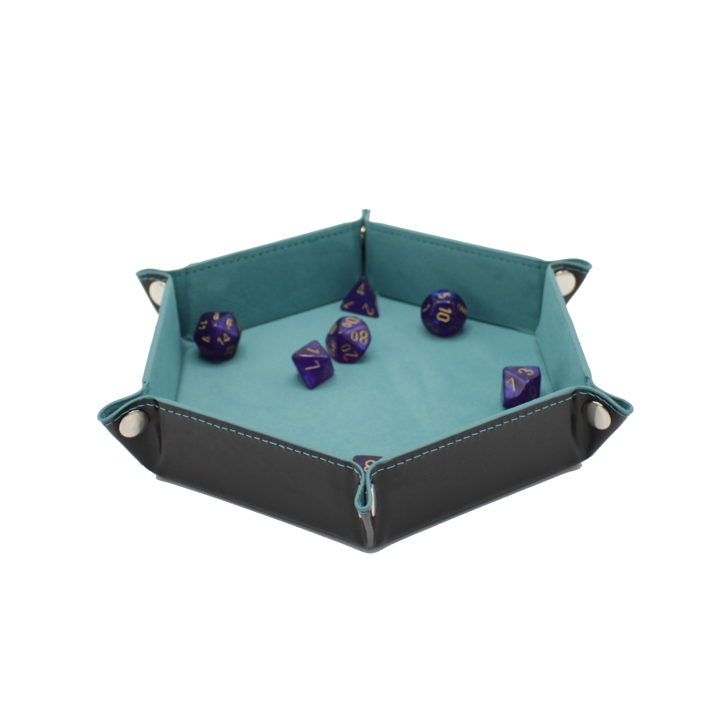 Hexagon Foldable Dice Tray - Teal