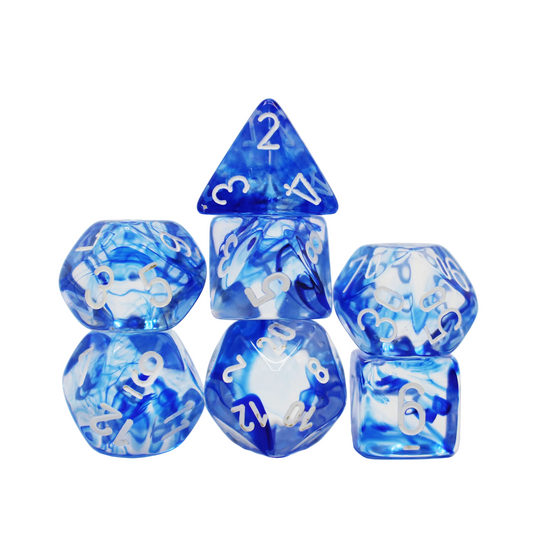 Nebula - Dark Blue and White Dice Set