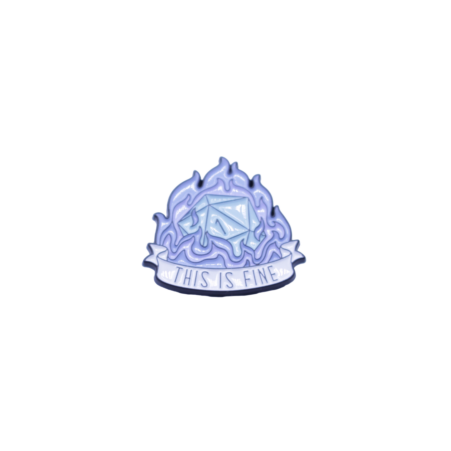 D&D Enamel Pin - D20 Burning