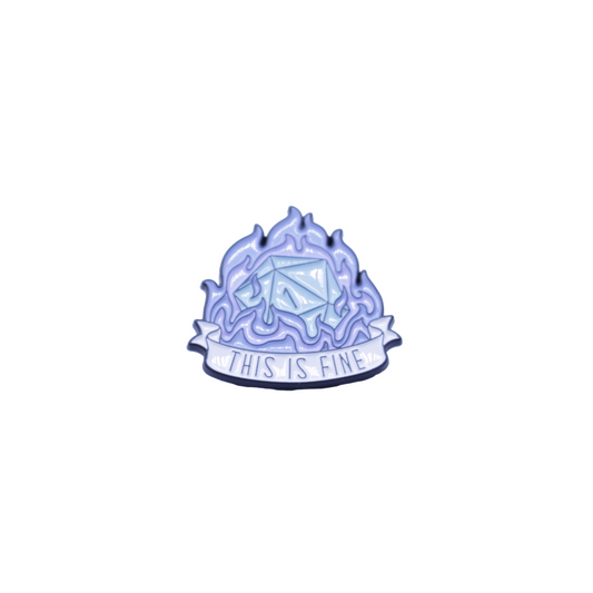 D&D Enamel Pin - D20 Burning